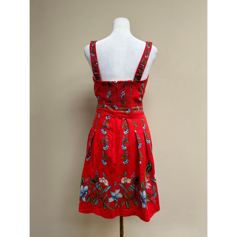 FARM RIO Sweet Bloom Bouquet Red Sleeveless Mini Dress NWT L Retail $210 - Picture 5 of 5